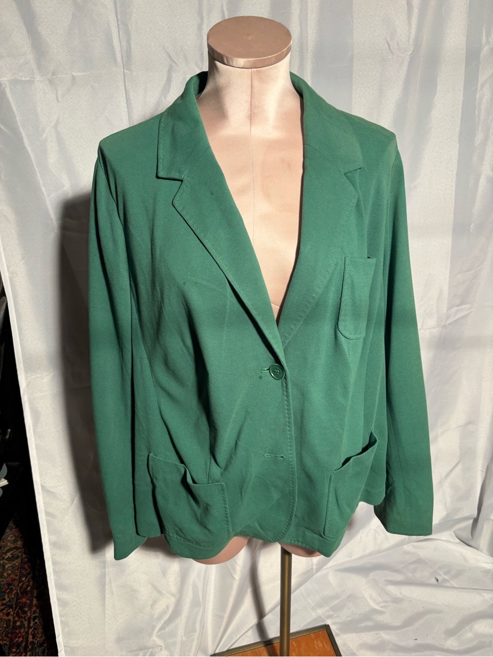 Talbots Green Women's Single-Button Blazer Jacket 2x